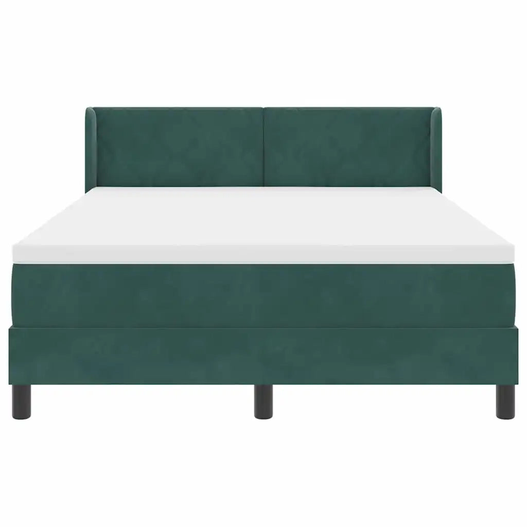 Letto a molle con materasso Verde Scuro 200 x 140 cm Poliestere
