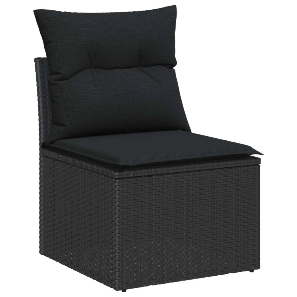 Set Divano da Giardino con cuscino 12 pcs Nero 3363854