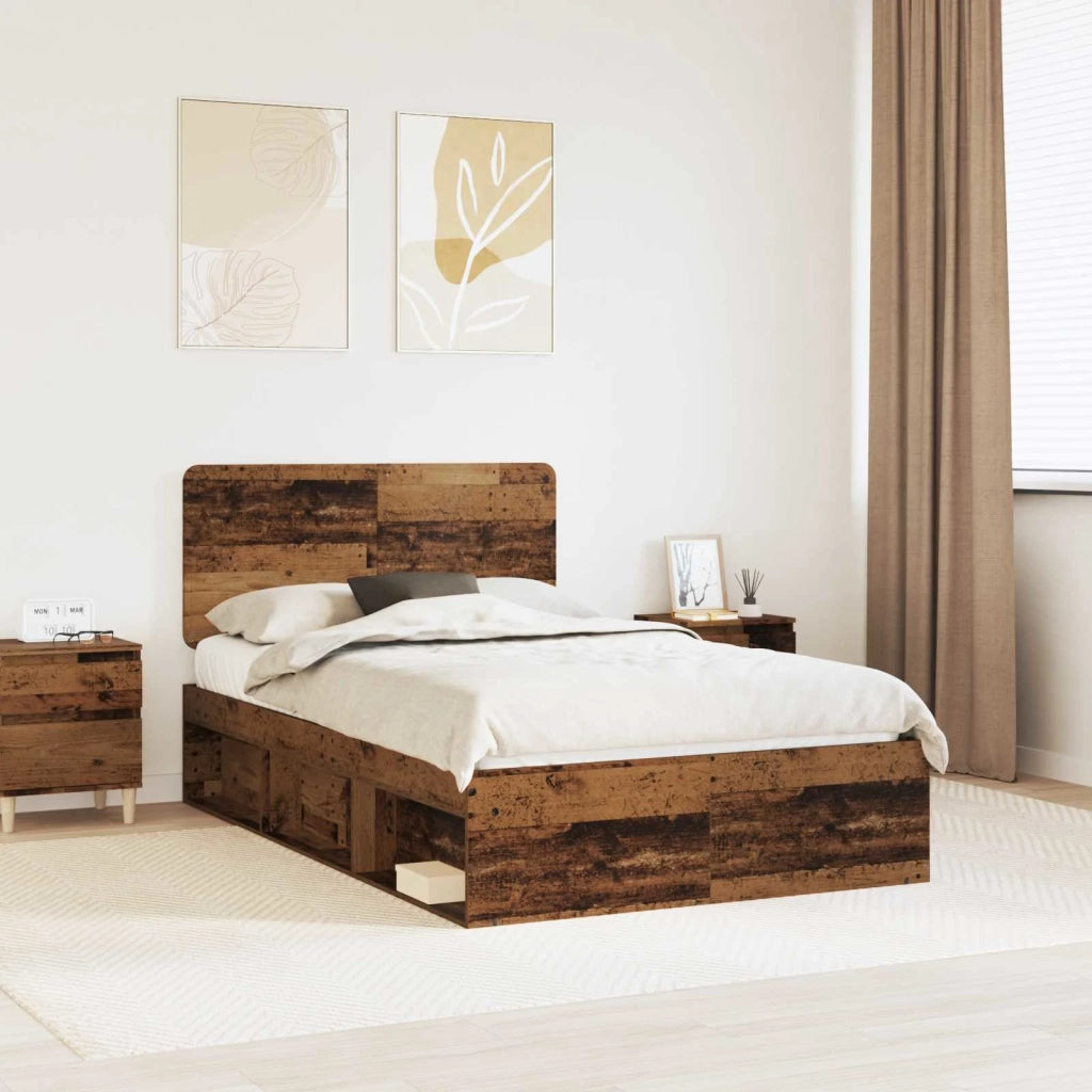 Struttura del letto-Giroletto Legno vecchio 120 x 200 cm Pino massello 396414