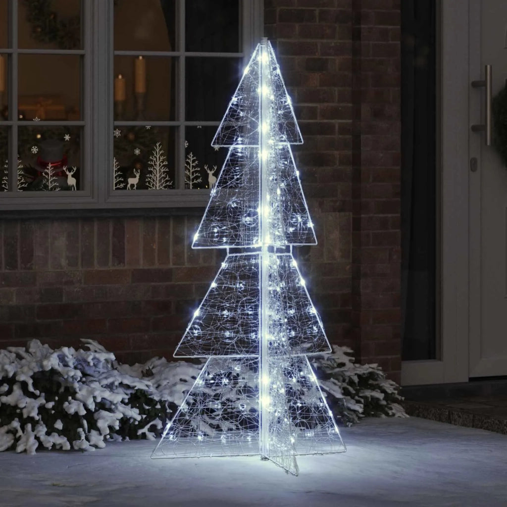 Albero di Natale | Decorazioni natalizie con 160 LED Bianco Freddo 150 cm Acrilico