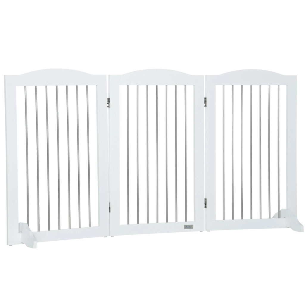 Cancello per Cani Pieghevole per Scale e Porte ¨C Minimal ¨C Bianco 154x30x80 cm