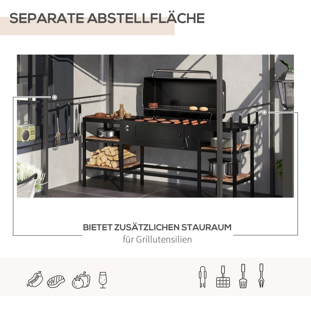 Gazebo per Barbecue ¨C Minimal ¨C Beige e Nero 215x150x182cm
