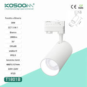 Faretto a Binario 30W CCT-3000K-4000K-6000K BIANCO