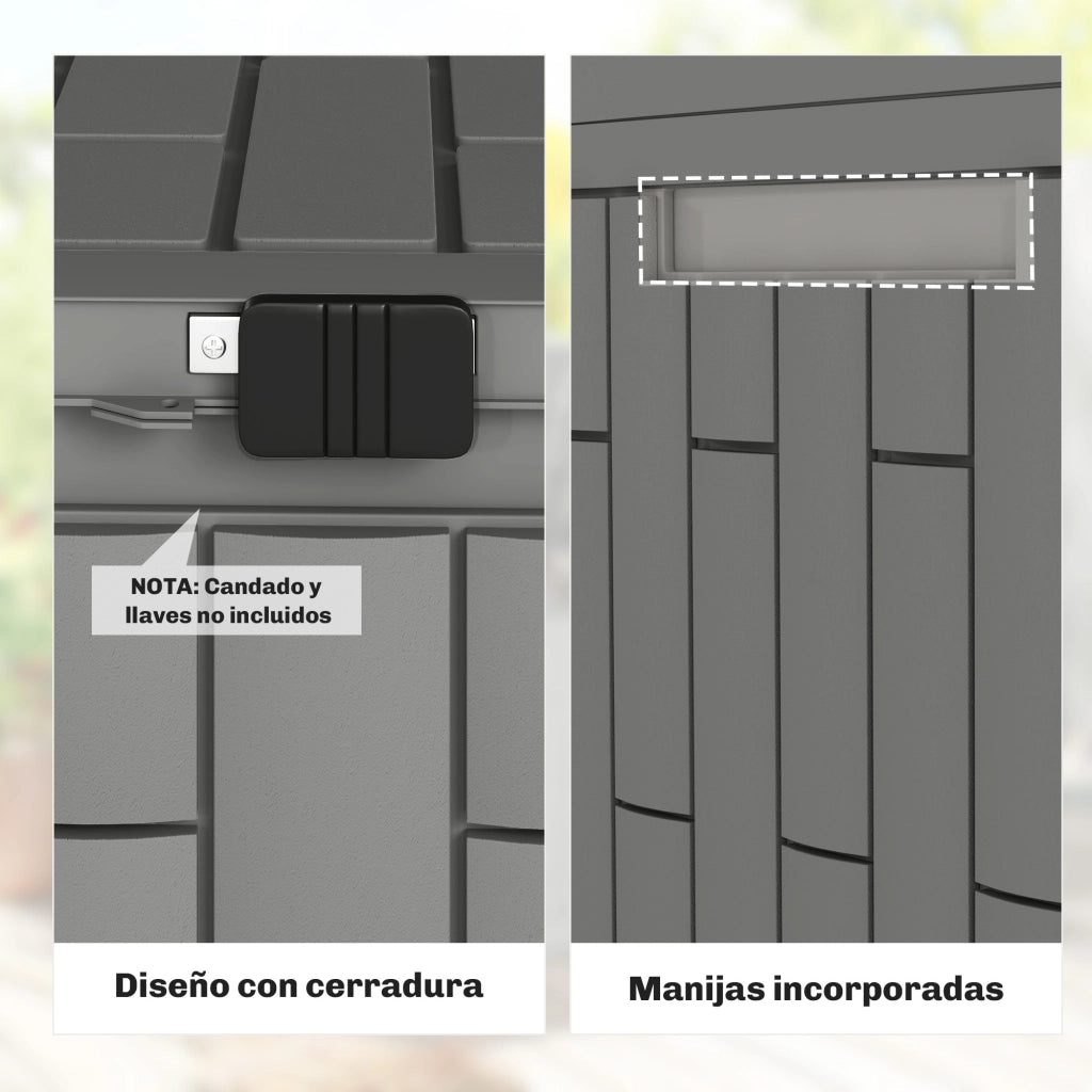 Ba¨²le per Esterno con Serratura ¨C Minimal ¨C Grigio 114L
