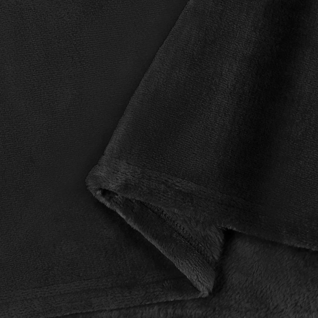 Coperte da Pile 6 pz Nero 130 x 150 cm Panno