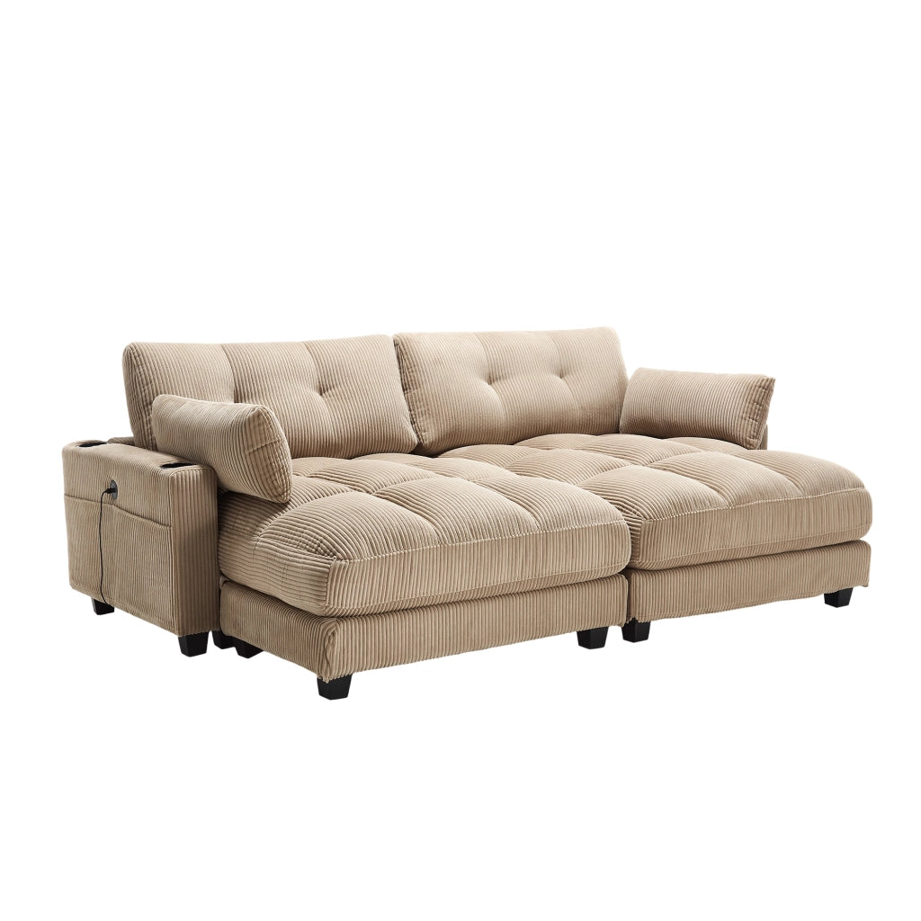 Poltrona con Braccioli e Schienale Reclinabile ¨C MINIMAL ¨C Khaki, Tessuto