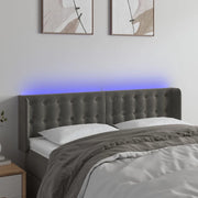 Testiera a LED-Testata con LED Grigio Scuro 147x16x78/88 cm in Velluto 708180