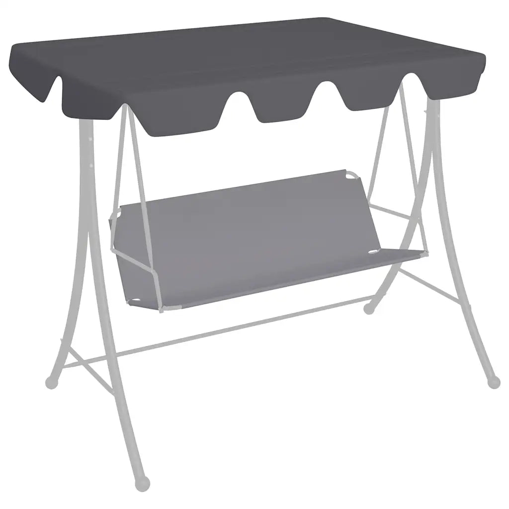Baldacchino per Dondolo Giardino Antracite 150/130x105/70 cm 312099