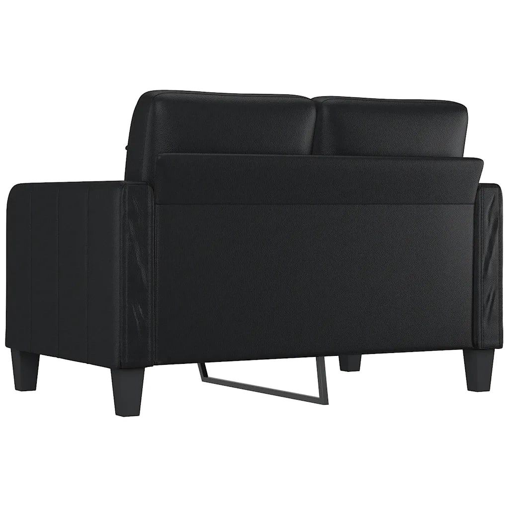 Divano a 2 Posti-Sofa 2 Posti Nero 120 cm in Similpelle 577808