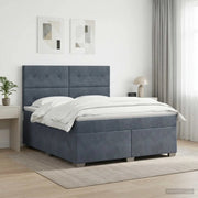 Letto box spring con materasso Grigio Scuro 140 x 190 cm 3455103