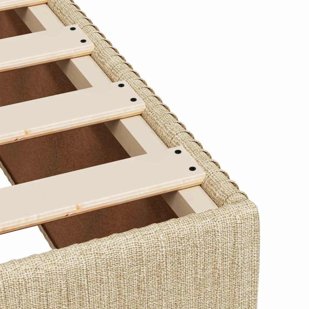 Letto box spring con materasso Crema 100 x 200 cm Tessuto 3454331