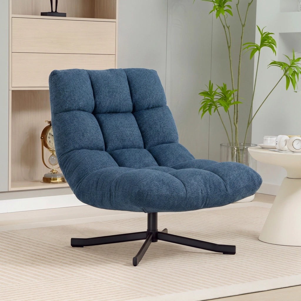 Sedia Girevole Moderna ¨C Minimal ¨C Blu Scuro Tessuto