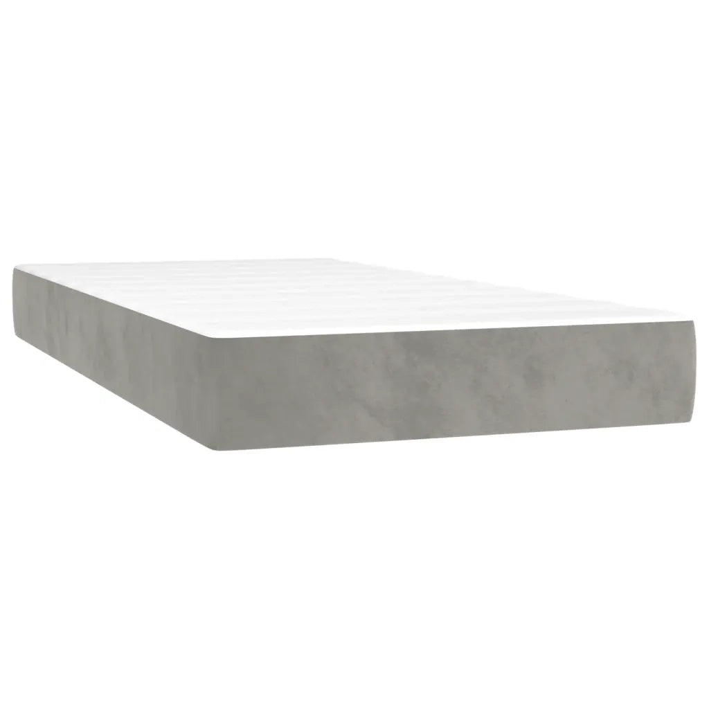 Giroletto a Molle con Materasso-Struttura Letto Grigio Chiaro 80x200 cm Velluto 403439