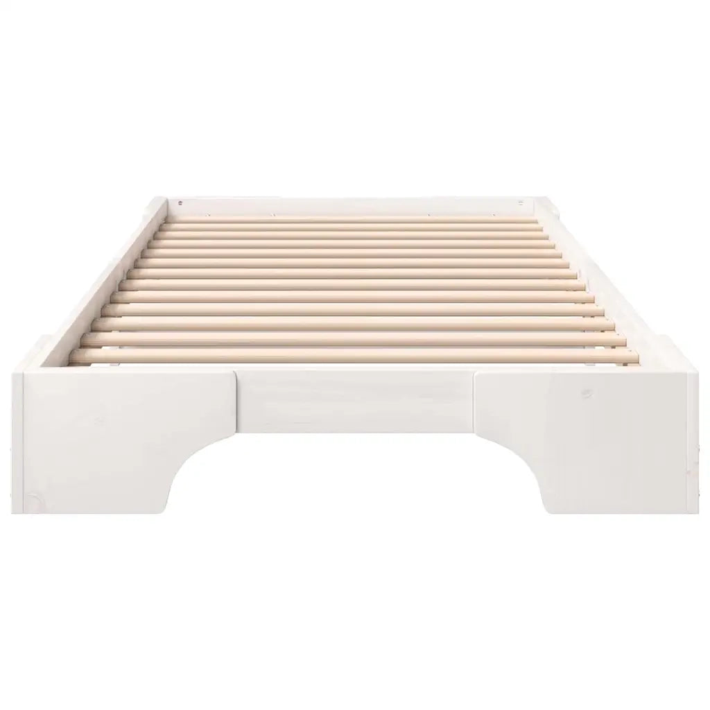 Struttura del letto Bianco 100 x 220 cm Pino massello 872918