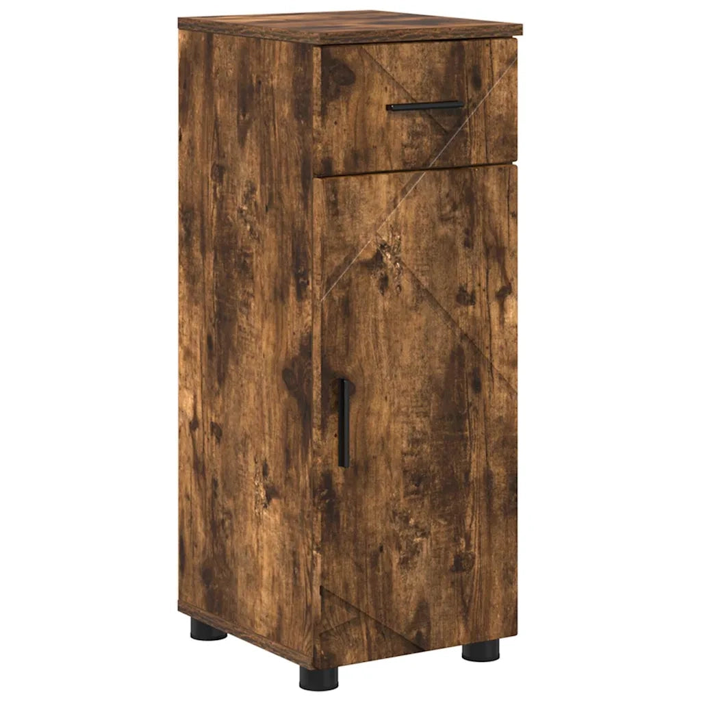 Set di mobili per il bagno con cassetto 5 pcs Rovere fumé 3393078