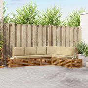 6 pz Set di divani da esterno Naturale e Beige 3375453