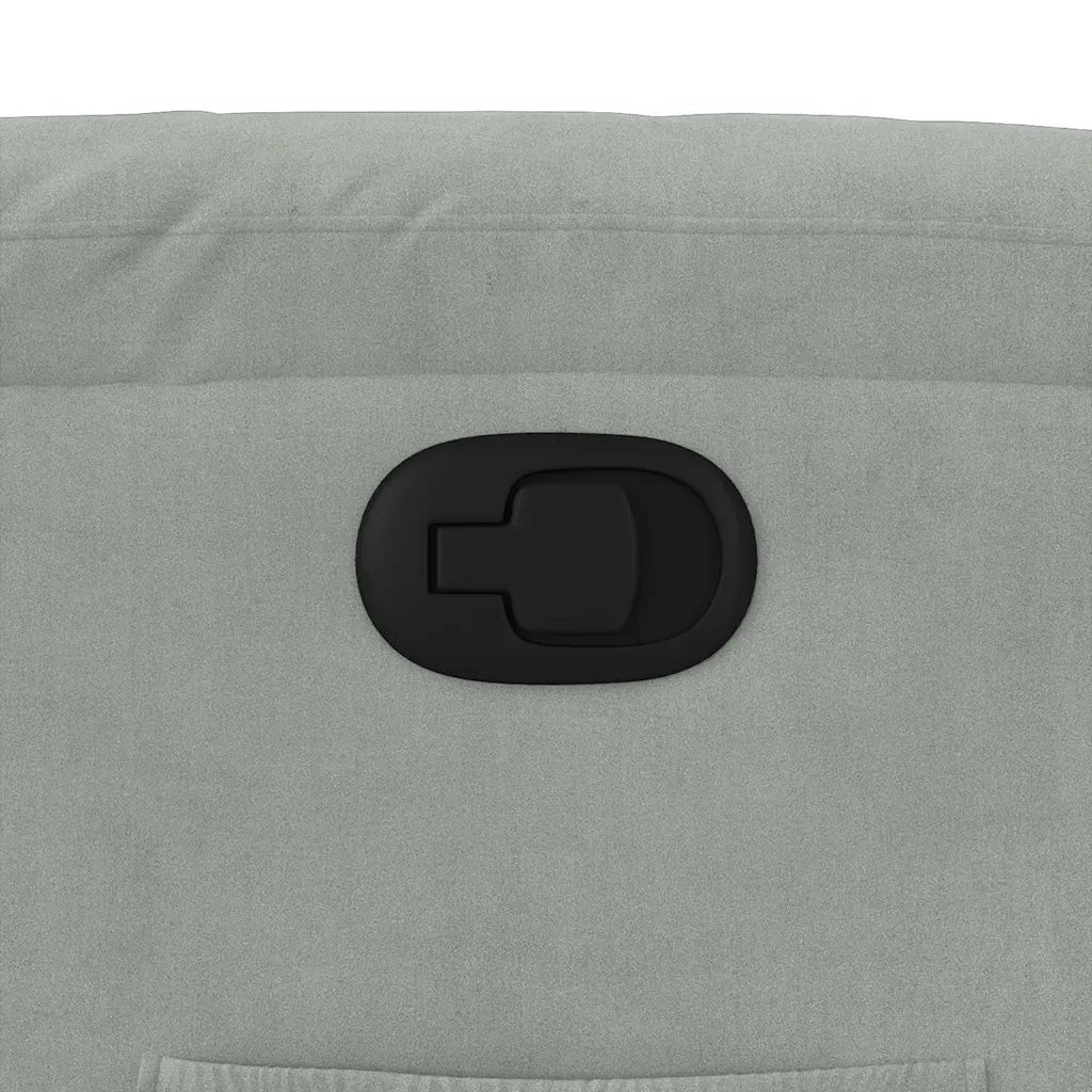 Poltrona | Sedia Relax Reclinabile Grigio Chiaro in Velluto
