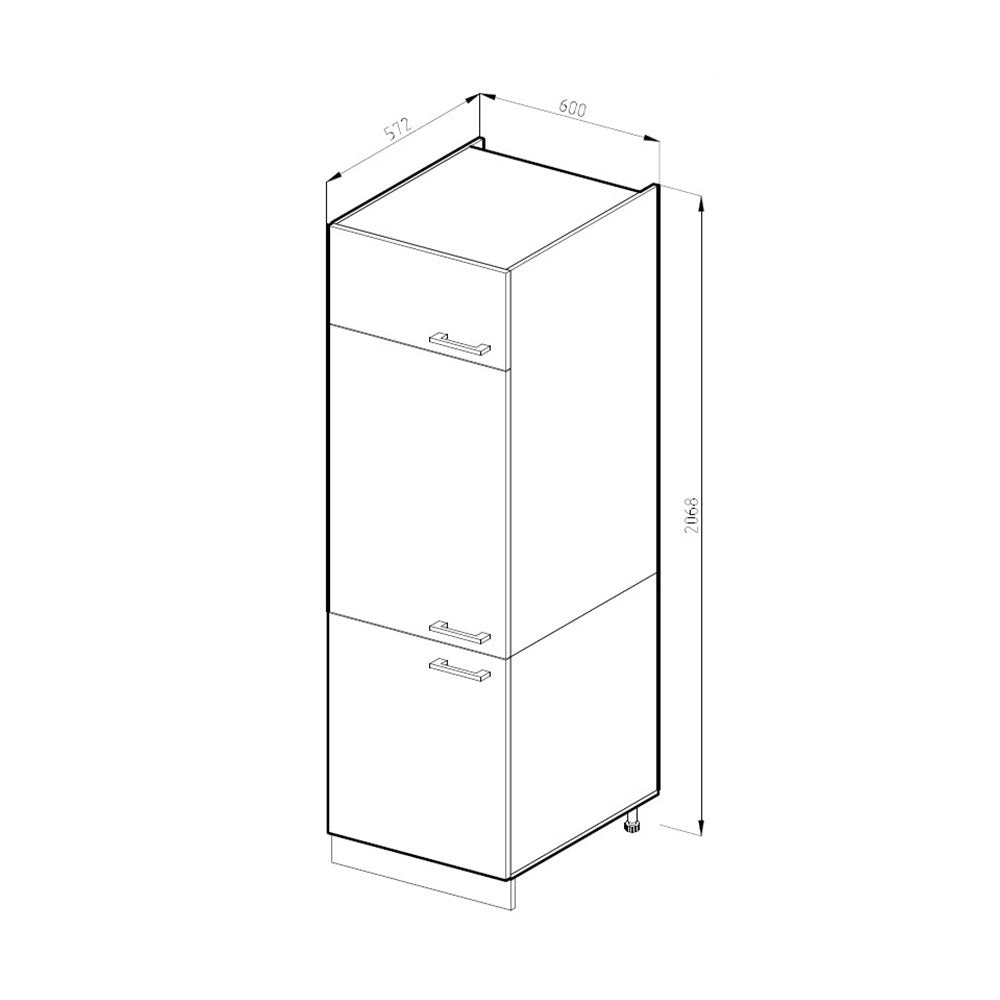Vicco Dispensa universale Bianco lucido 60 cm con porte