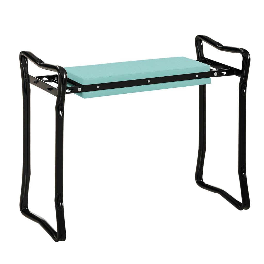 Sgabello da Giardino Pieghevole con Cuscino ¨C Minimal ¨C Verde Scuro 58x28x49 cm