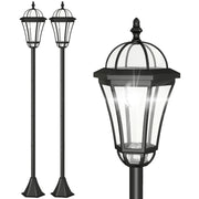 Lampada solare da giardino ¨C zephmum ¨C 2 pezzi, nero, 129 cm