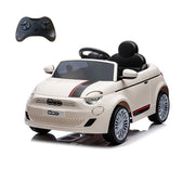 Macchina Elettrica per Bambini Fiat 500 12V 30W con Telecomando Luci e Suoni Bianco