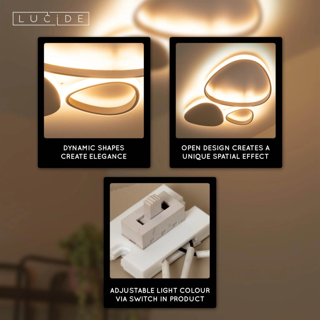 Lampada da soffitto LED taupe SAMLING Lucide