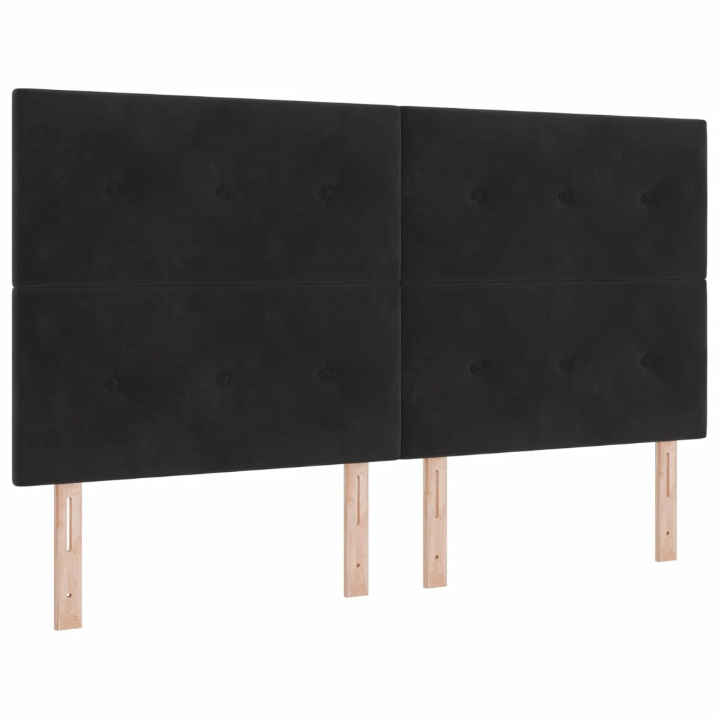 Letto box spring con materasso Nero 180 x 200 cm Velluto 3455158