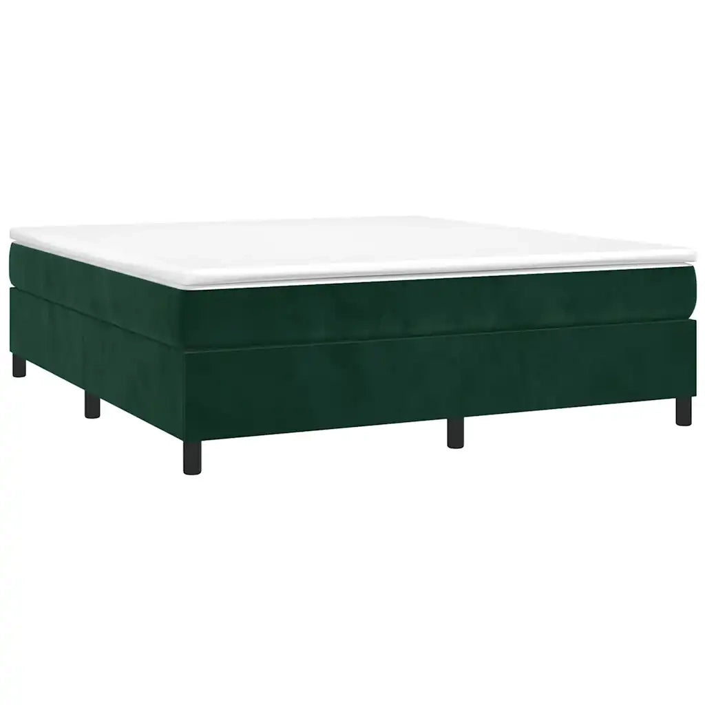 Struttura Letto a Rete a Molle Verde Scuro 200x200 cm in Velluto 3121141