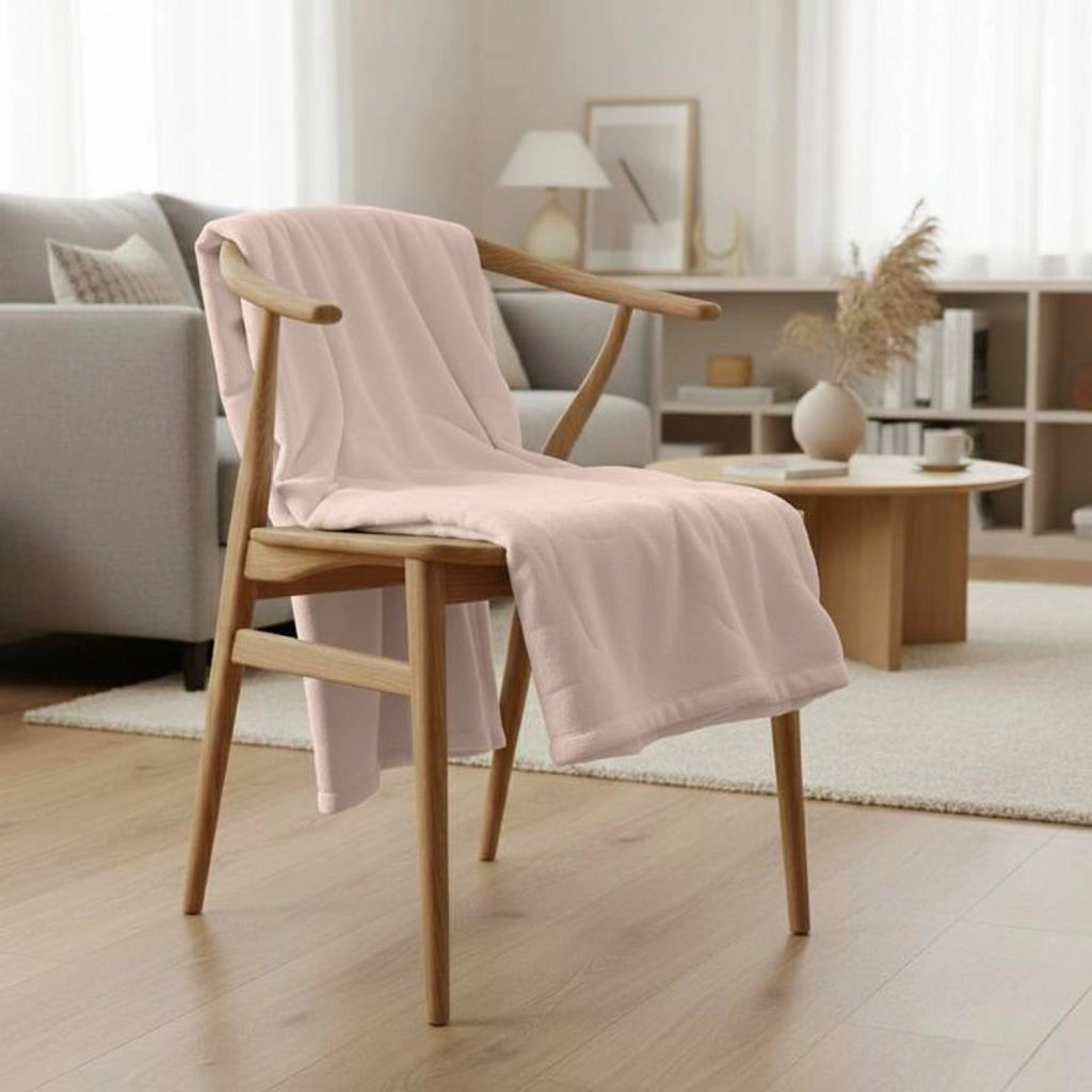 Coperta a quadri rosa pallido 130x170cm FLANBERG