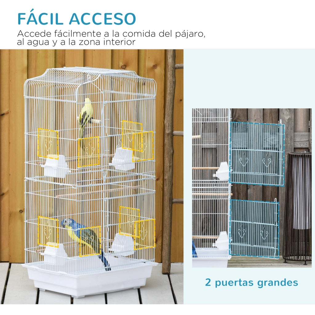 Gabbia per Uccelli ¨C Minimal ¨C Bianco 46.5x35.5x92 cm