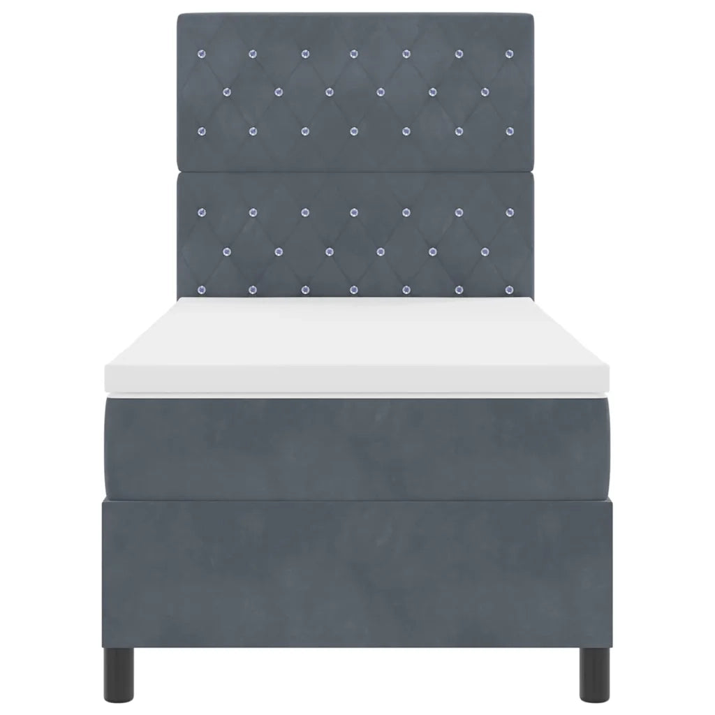 Letto a Sorgente LED Grigio scuro 90 x 200 cm Velluto 3343221