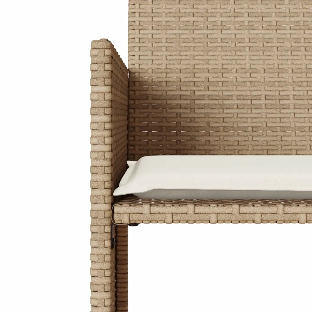 Divano Giardino 2 Posti con Tavolo e Sgabelli Beige Polyrattan 4003894