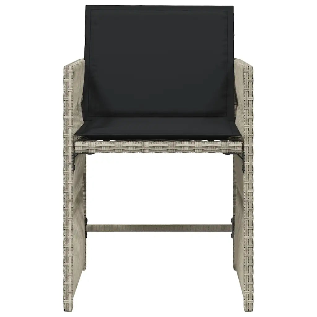 Sedie da Giardino con Cuscini 4 pz Grigio Chiaro in Polyrattan 365039