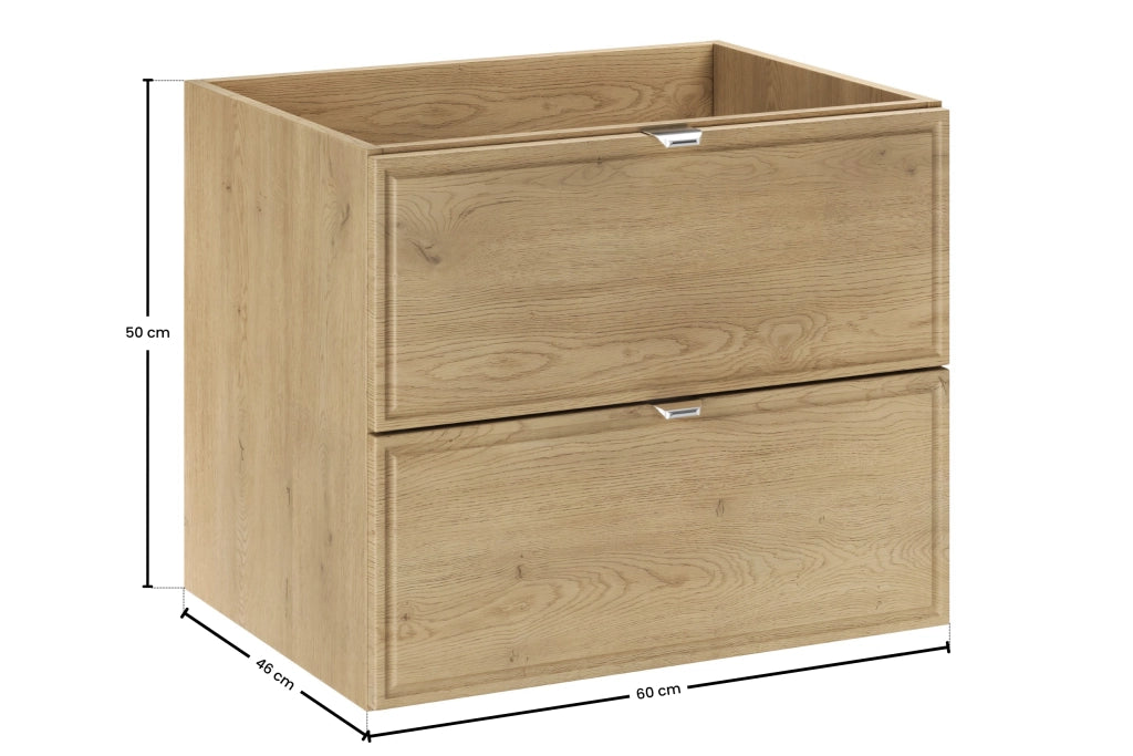 Mobile sottolavabo 60 cm 2 cassetti Terra Cremona 60 x 50 x 46 cm