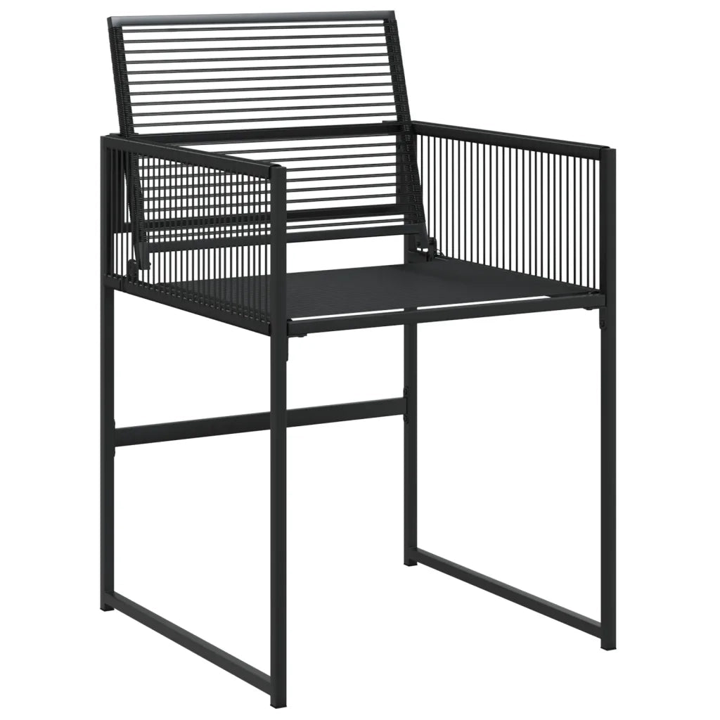 Set da Pranzo da Giardino 5 pz | Set Salotto da Giardino Nero in Polyrattan