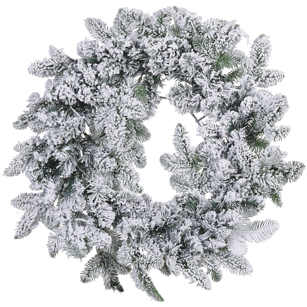 Ghirlanda Natalizia Artificiale Innevata PreIlluminata ⌀ 70 cm Bianco