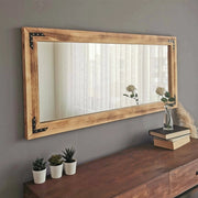 Verzuolo, Specchio Forma Rettangolare, 3x50h cm Marrone Noce