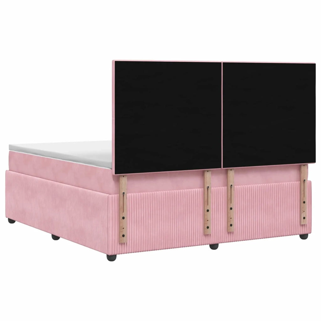 Letto box spring con materasso Rosa 140 x 200 cm Velluto 3454624