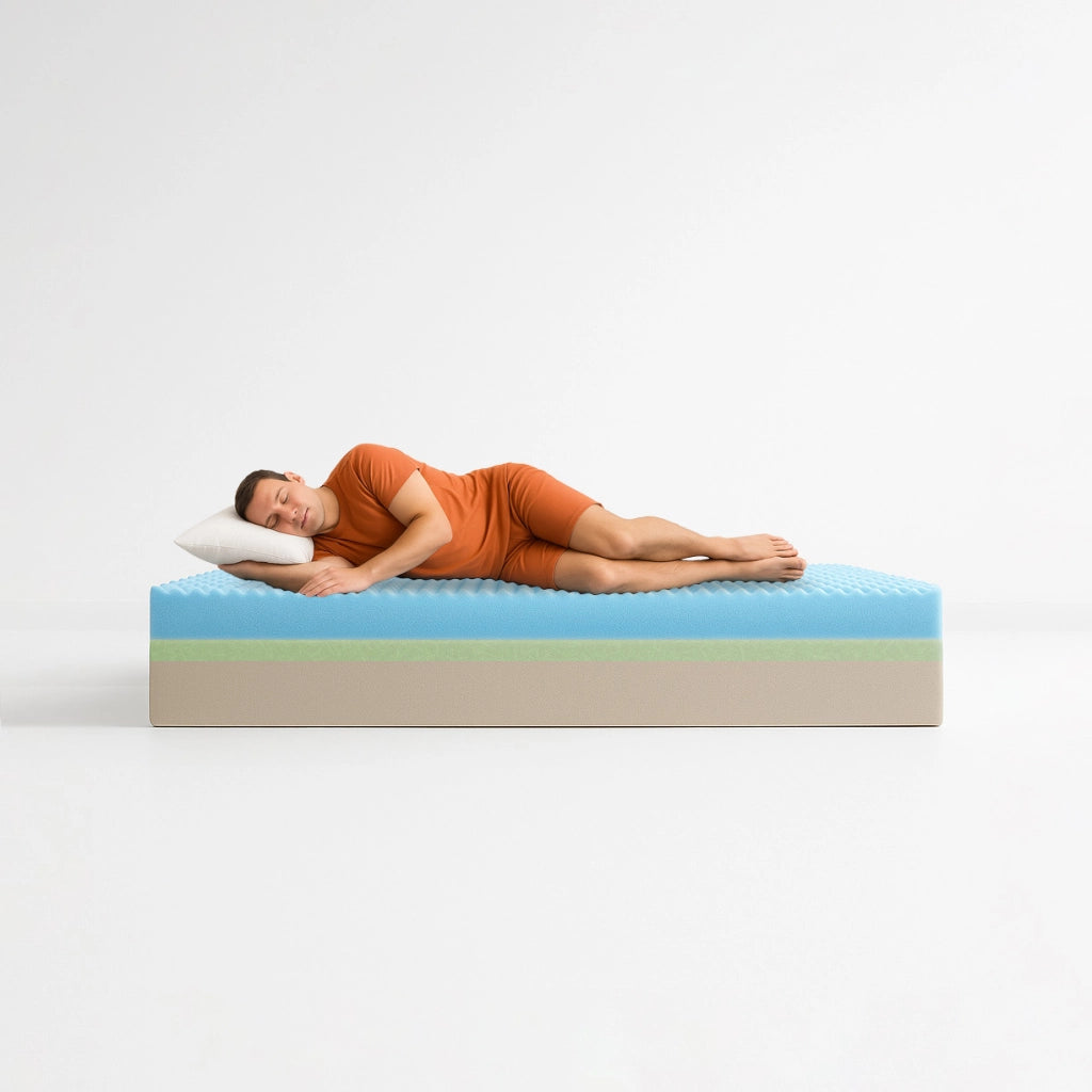 Materasso Singolo 80x195 in Memory Foam h 25 cm. A 7 Zone Differenziate Ortopedico. Rivestimento Cotone Fresco e Traspirante. Made in Italy 100%