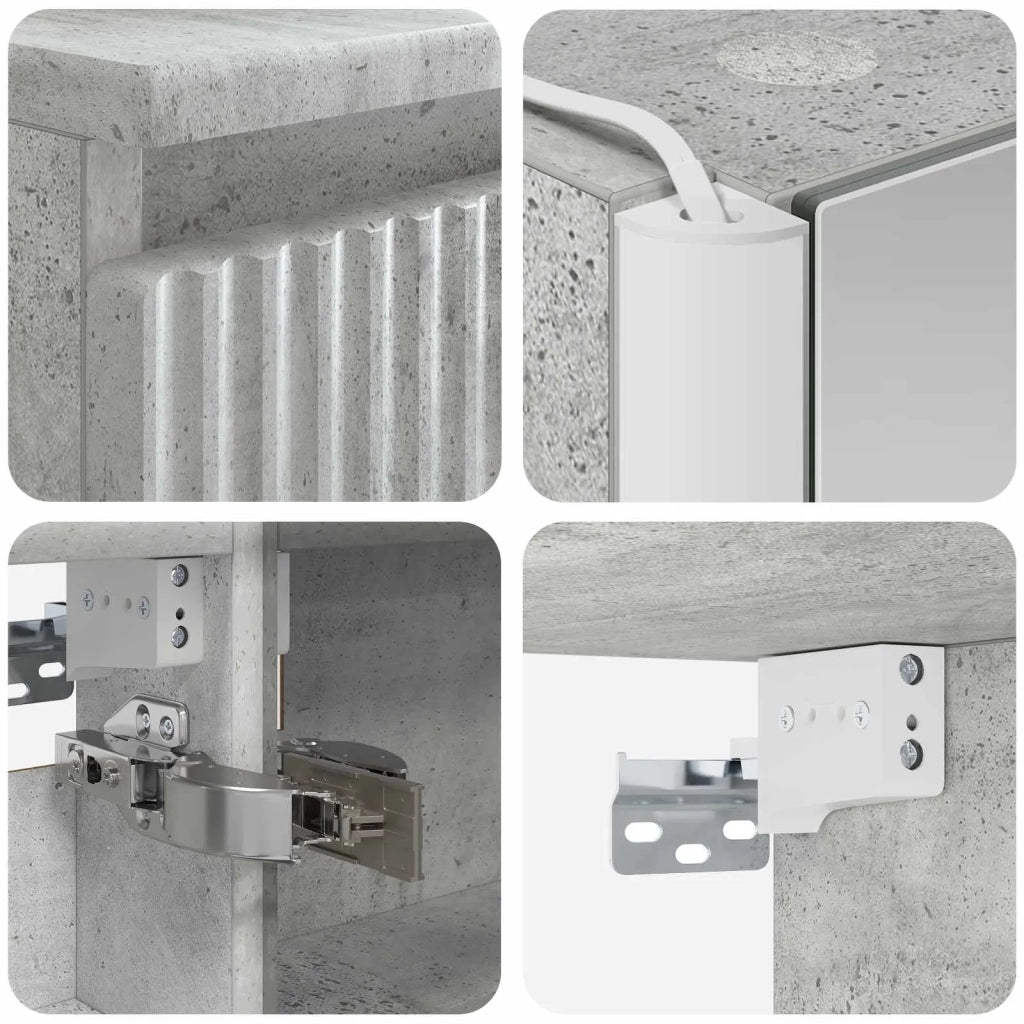 Set di mobili per il bagno 6 pz Grigio Cemento 3407154