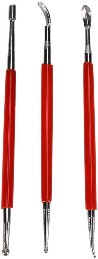 Strumenti per Scultura - 8 pezzi - Penna a punti - Stilo per incisione - Acciaio inossidabile - Manico in legno antiscivolo - Progetto duraturo