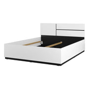 Letto HAVANA 160x200 cm bianco e nero - Design moderno e struttura robusta