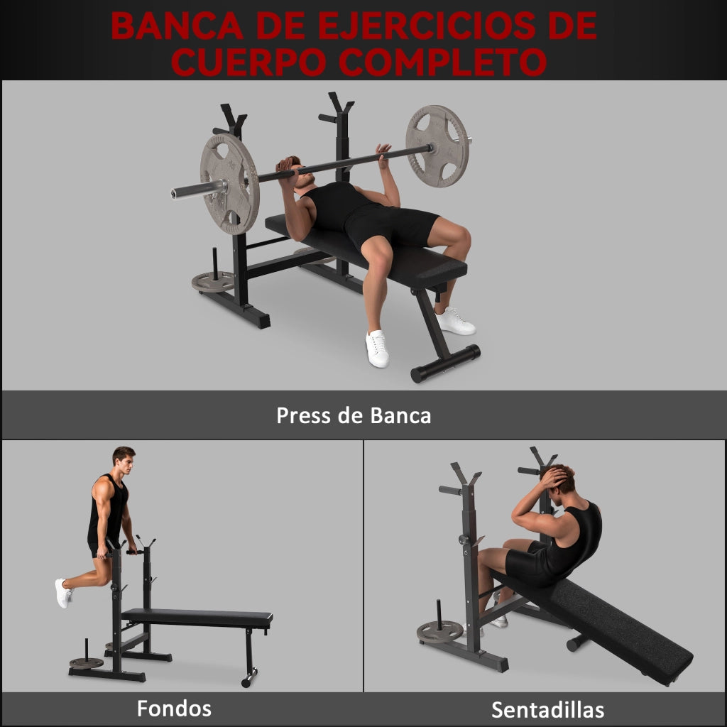 Panchetta per Dip con Supporto Barra ¨C Minimal ¨C Nero 220 kg