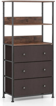 Ladekast con 3 Cassettoni e Placche Aperte - Struttura in Metallo - Racks di Stoccaggio - Adatto per Camera da Letto - Salotto e Ufficio