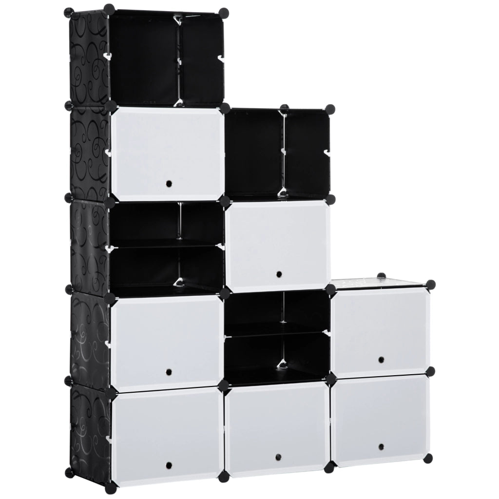 Armadio modulare con cassetti ¨C Minimal ¨C 125x32x125 cm nero e bianco