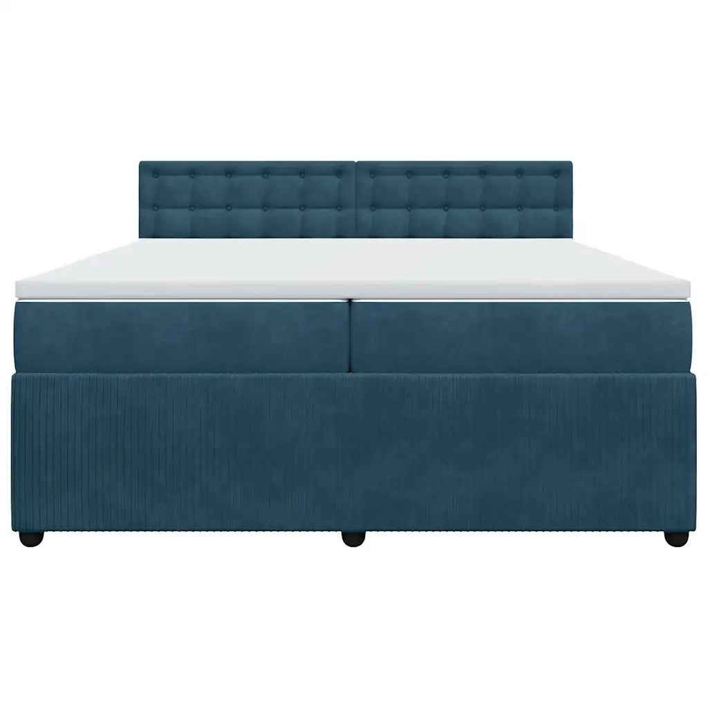Giroletto a Molle con Materasso Blu 200x200 cm in Velluto 3290146