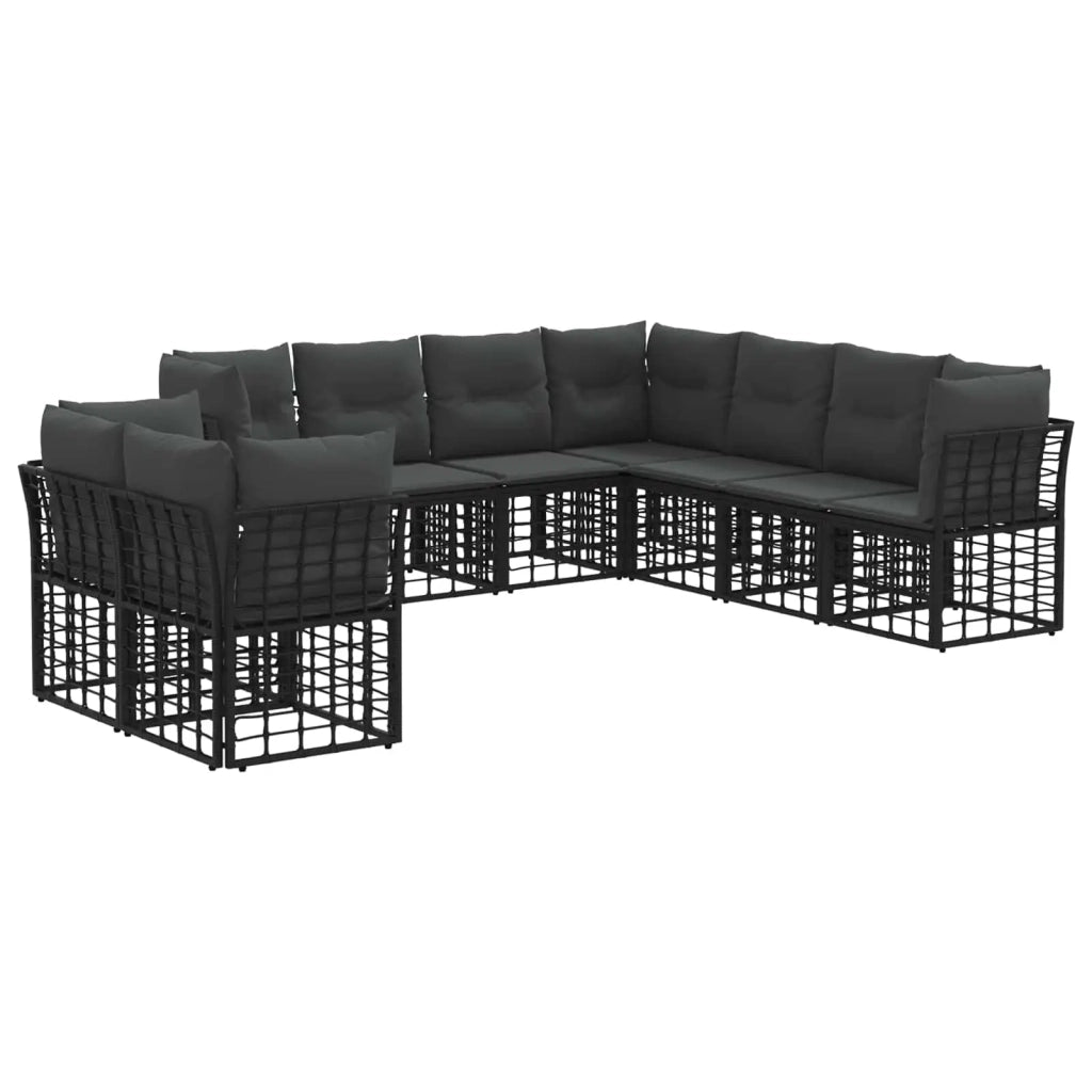 Set di divani da esterno Nero Poliestere 3437499