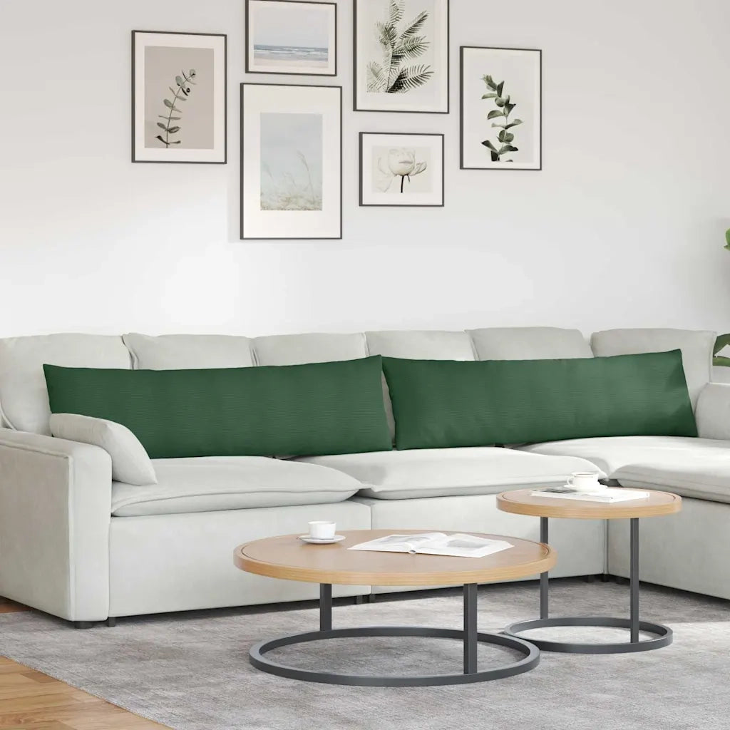 Cuscini da Divano 2 pz | Cuscini per sedie Verde Scuro 145 x 40 cm