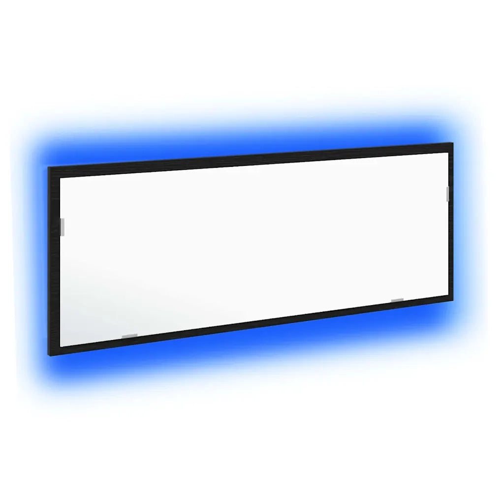 Specchio da bagno LED Rovere Nero 100 x 8,5 x 37 cm Vetro 862548