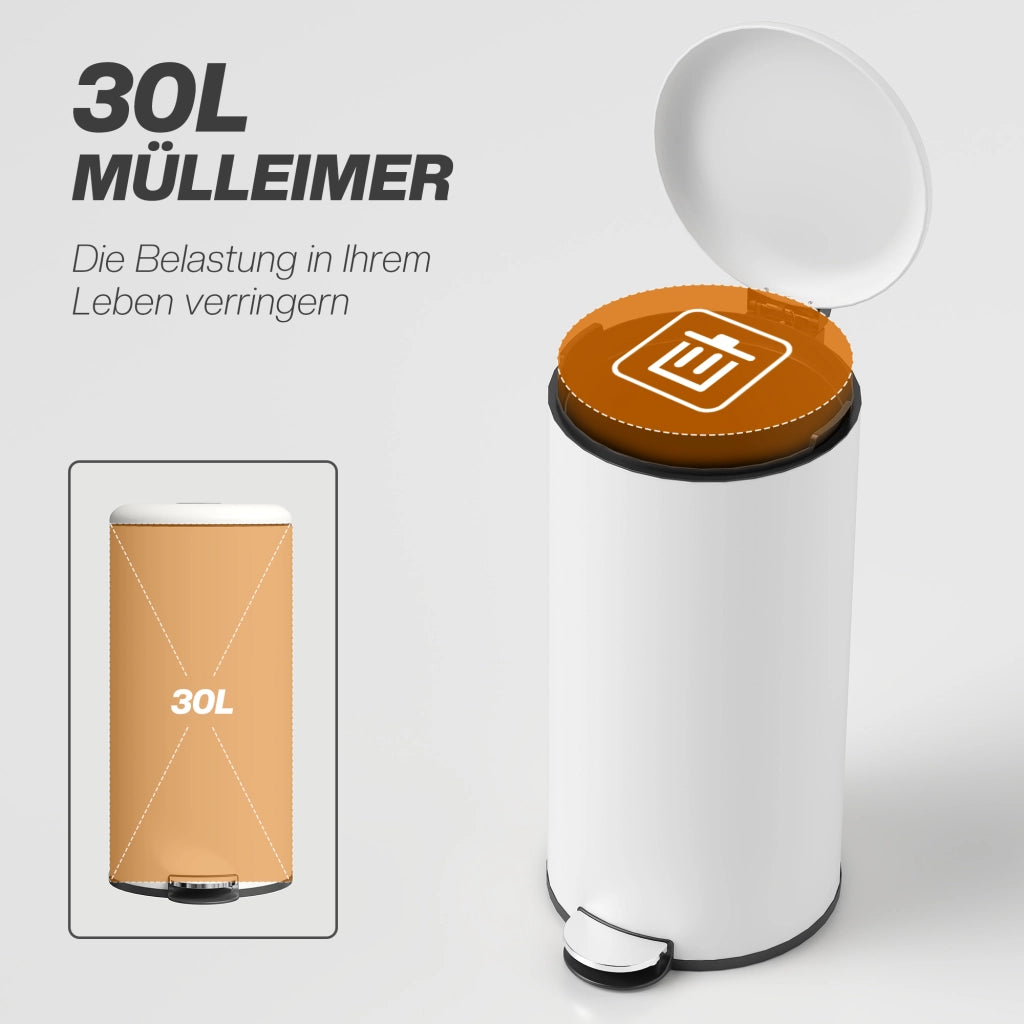 Secchio dei rifiuti 30 litri ¨C Minimal ¨C crema